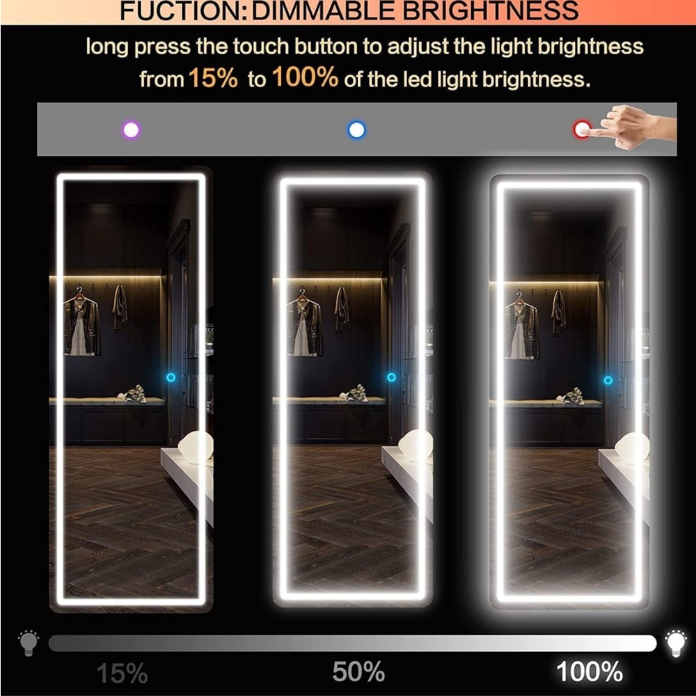 LED Lighted Mirror with Touch Sensor - Picture 2 of 8